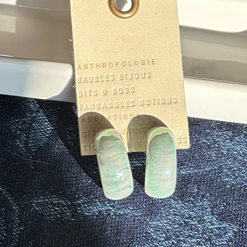 Anthropologie Iridescent Resin Hoop Earrings - NWT